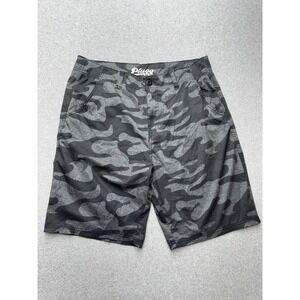 Plugg Shorts Mens 36 Black Gray Camo Casual Outdoor Lightweight‎ Camping Hiking